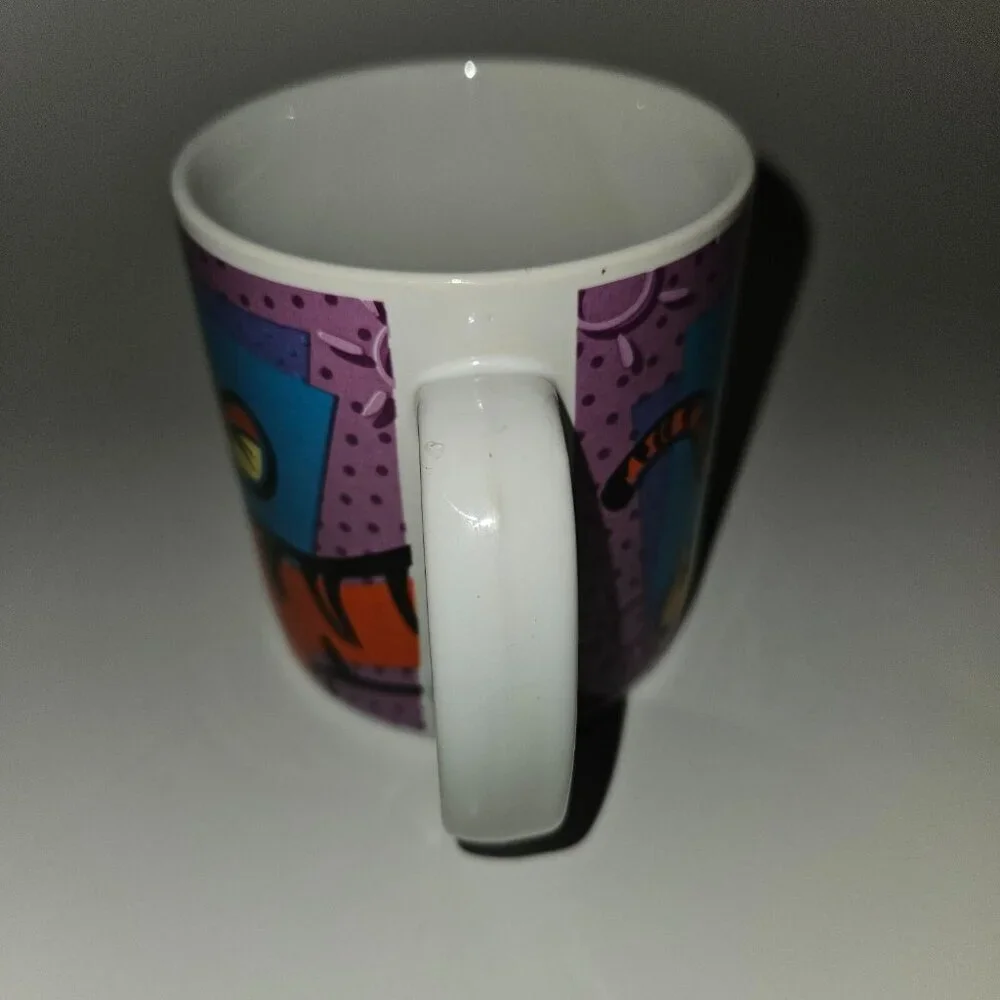 VTG Winnie the Pooh Tigger Pouncing Purple White Mug Cup Disney 1997